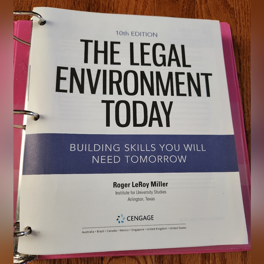 The Legal Environment Today